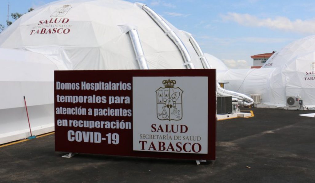 Domos hospitalarios temporales en Tabasco