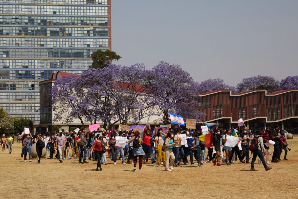 Comunidad estudiantil contra la trasnfobia en la UNAM