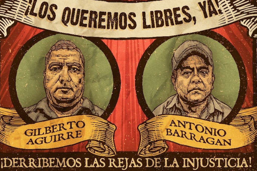 Antonio Barragán y Gilberto Aguirre: presos políticos. Ilustración: Gran Om