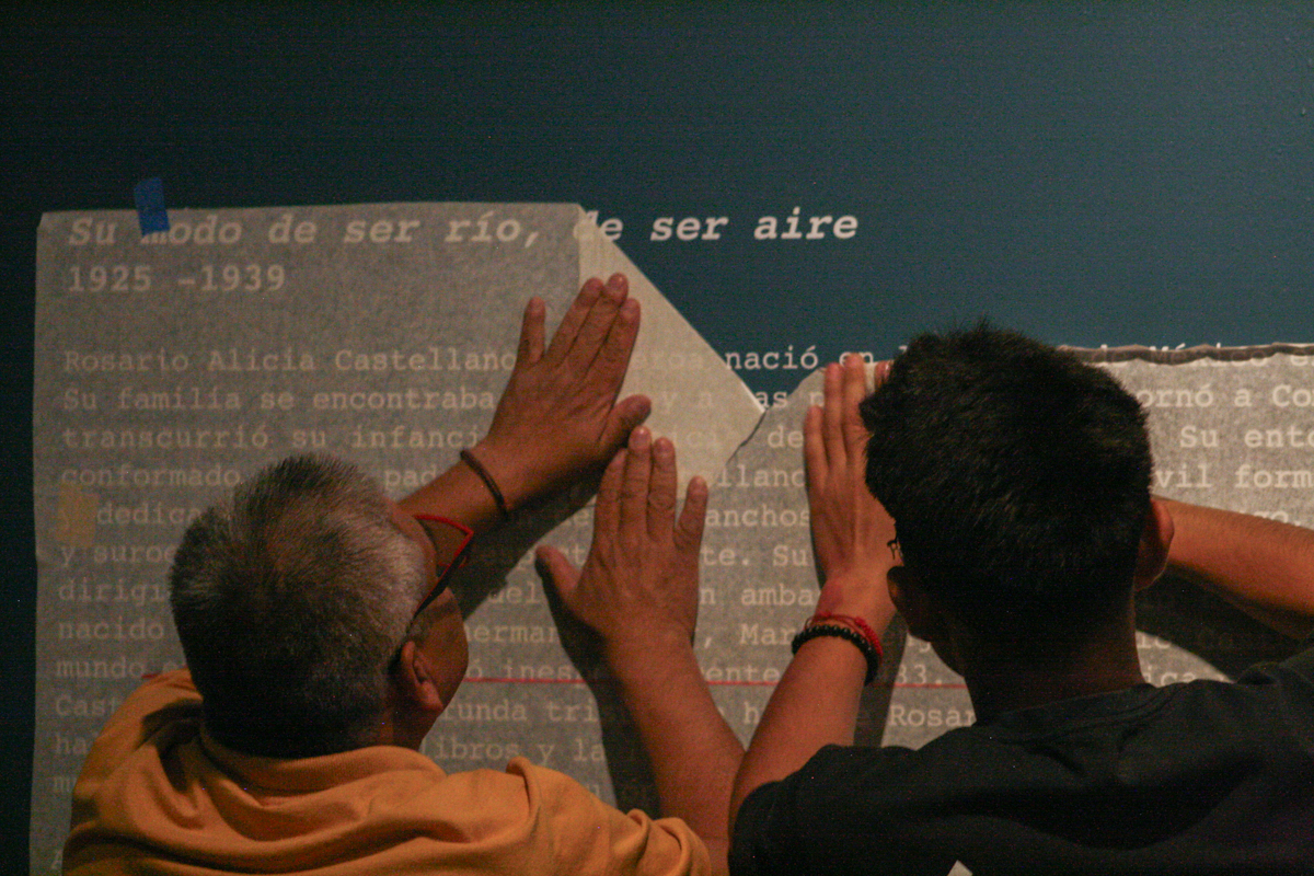 Imagen de algunos de los textos de Rosario Castellanos en su exposición