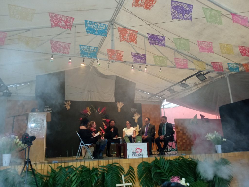 Presentación en el Museo de las Cultura Populares con Elisa Ramírez Castañeda, Marlene Morales, Adriana Hernández Ocampo, José Luis Javier Reyes Cabrera y Mikel Ruiz. (Foto: Yatzín D. Ordaz)